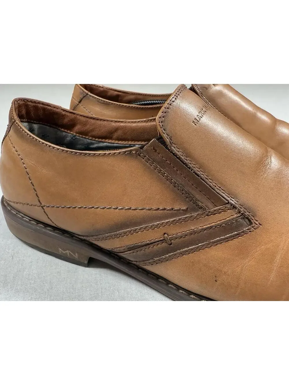 Mark Nason Ottomatic Cypher Loafers Men's Sz 14 Brown Leather Shoes‎ Slip On